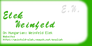 elek weinfeld business card